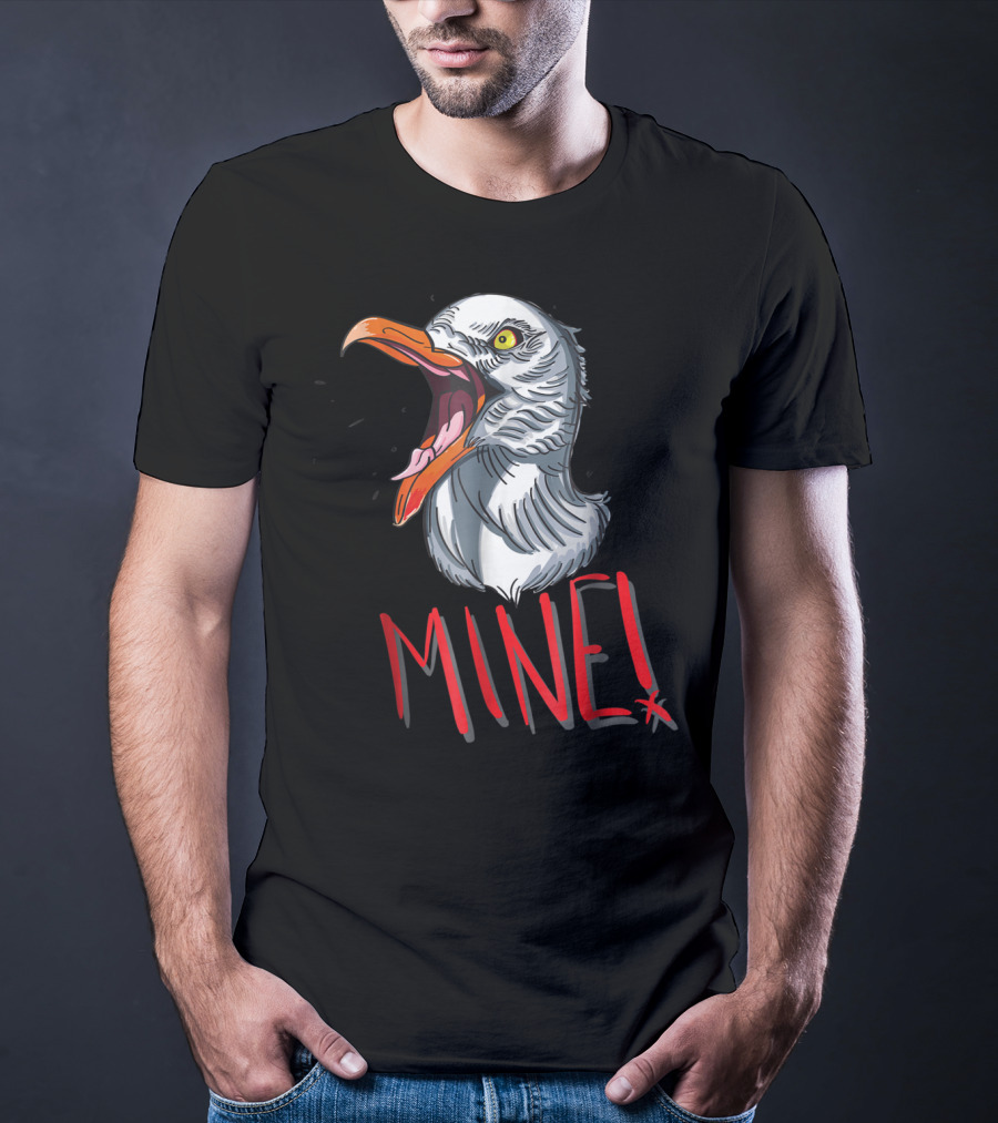 Funny Seagull Mine Save The Beach Chicken Mine T-Shirt