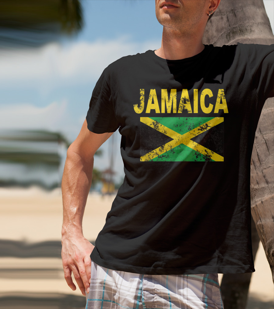 Jamaica Distressed Flag Cool Jamaican Flags T-Shirt