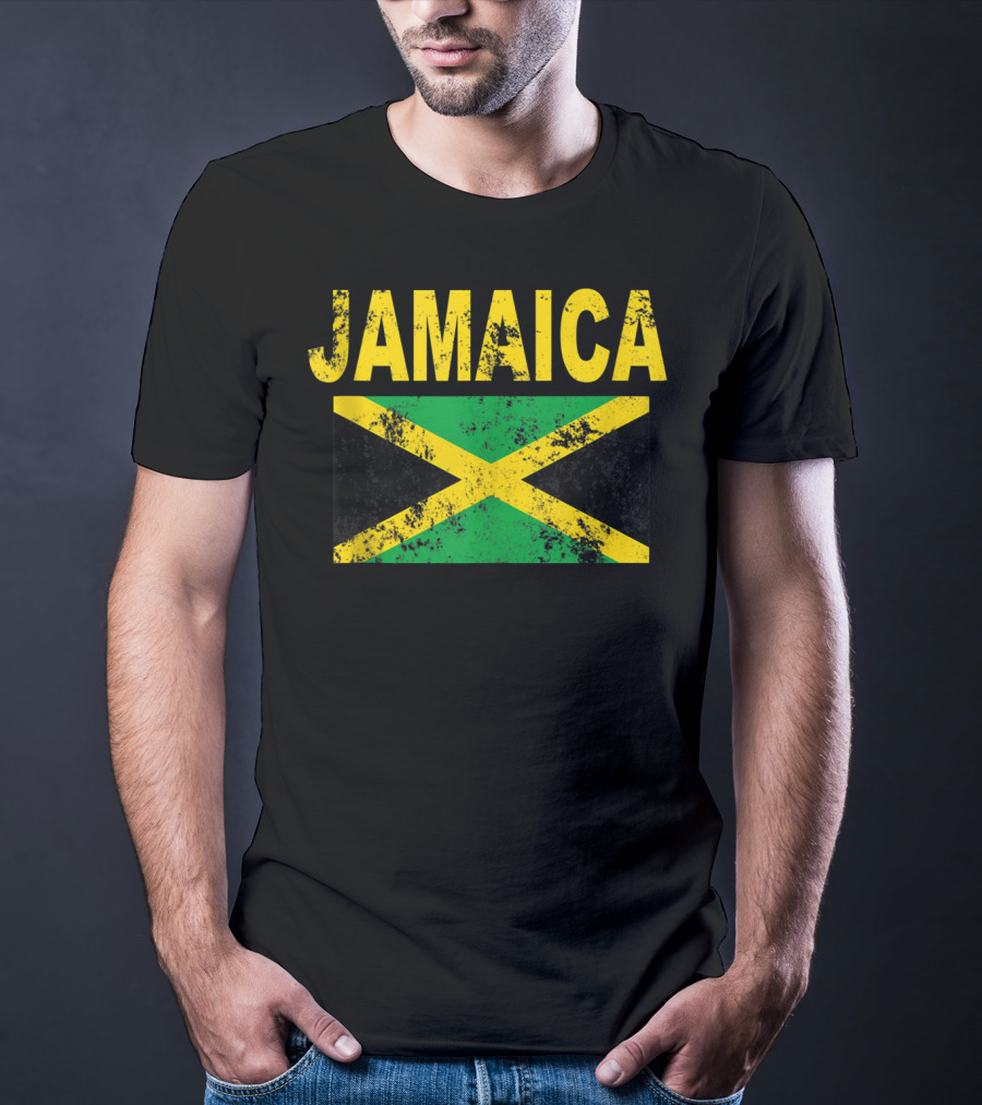 Jamaica Distressed Flag Cool Jamaican Flags T-Shirt