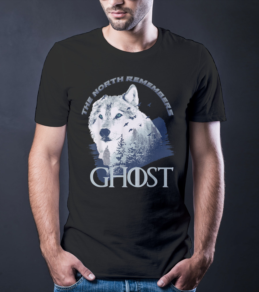 The North Remembers Ghost Lone Wolf In Forest Game Day Winning The Throne T-Shirt