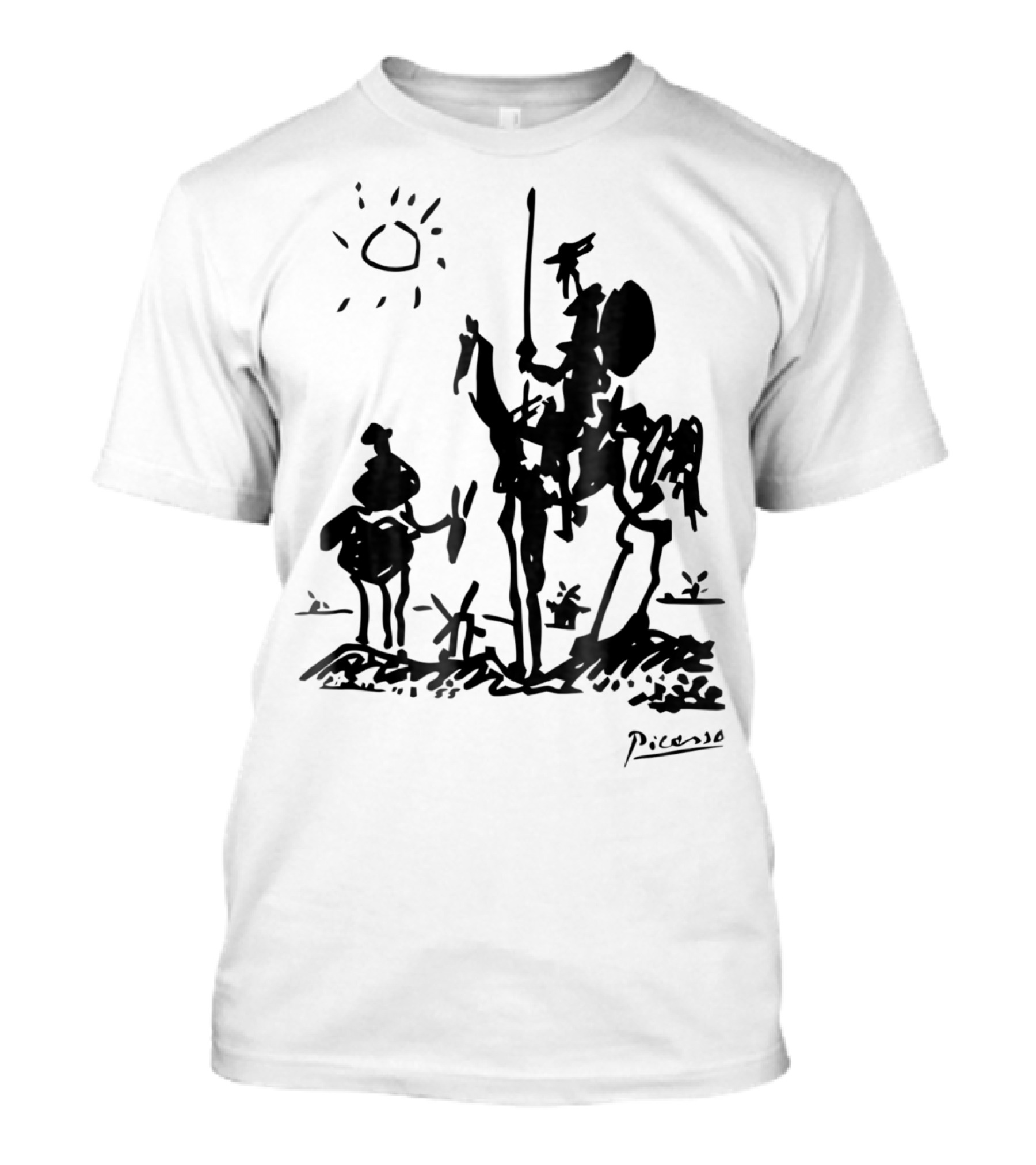 Picasso Don Quixote 1955 Sketch With Sun And Sancho Panza T-Shirt