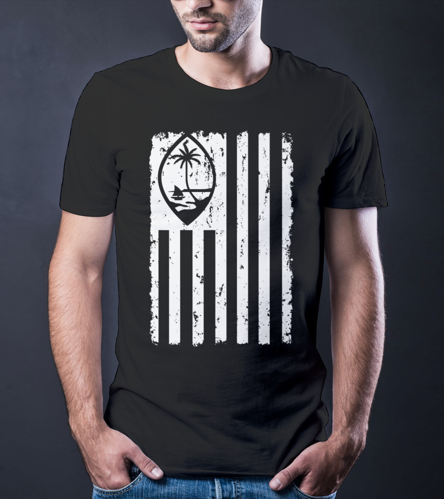 Guam Seal And American Flag T-Shirt