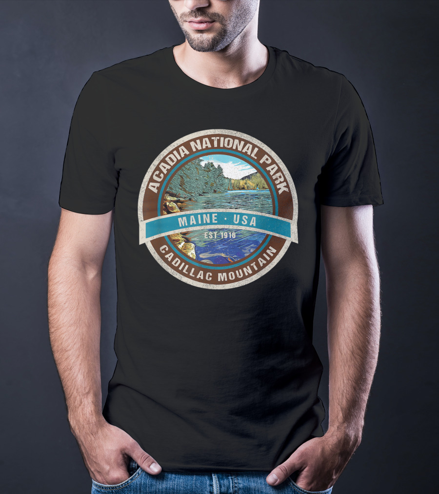 Acadia National Park Maine USA Cadillac Mountain Est 1916 T-Shirt