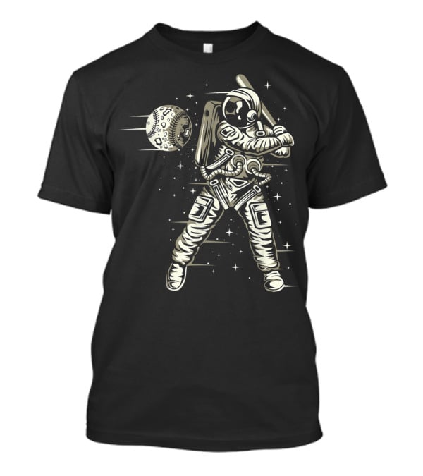 Astronaut Hitting Moon Baseball In Space T-Shirt