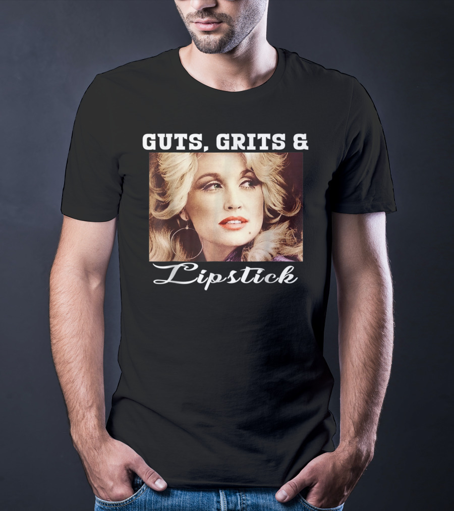 Guts Grits Lipstick Vintage Style Parton T-Shirt