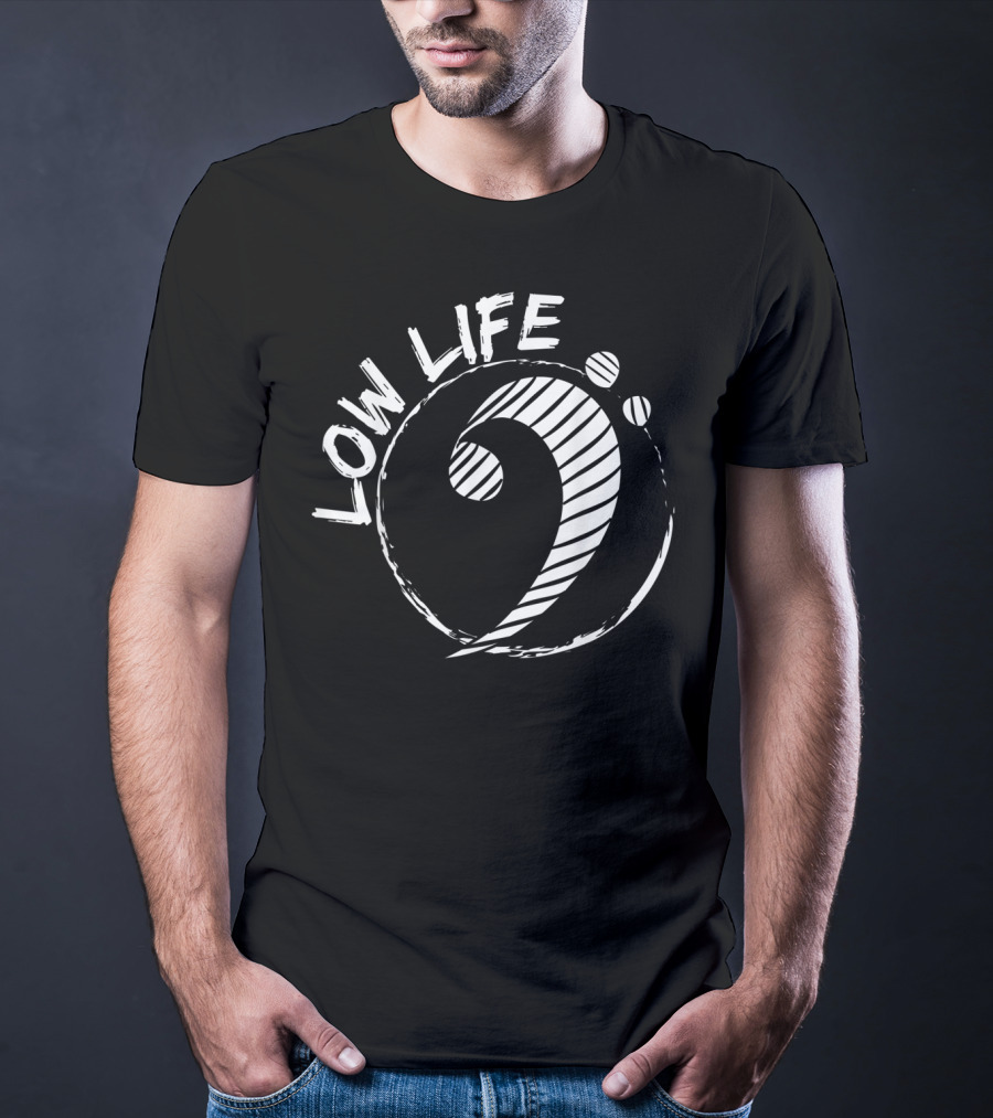 Low Life Clef Bass Clef Guitar Music Humor T-Shirt