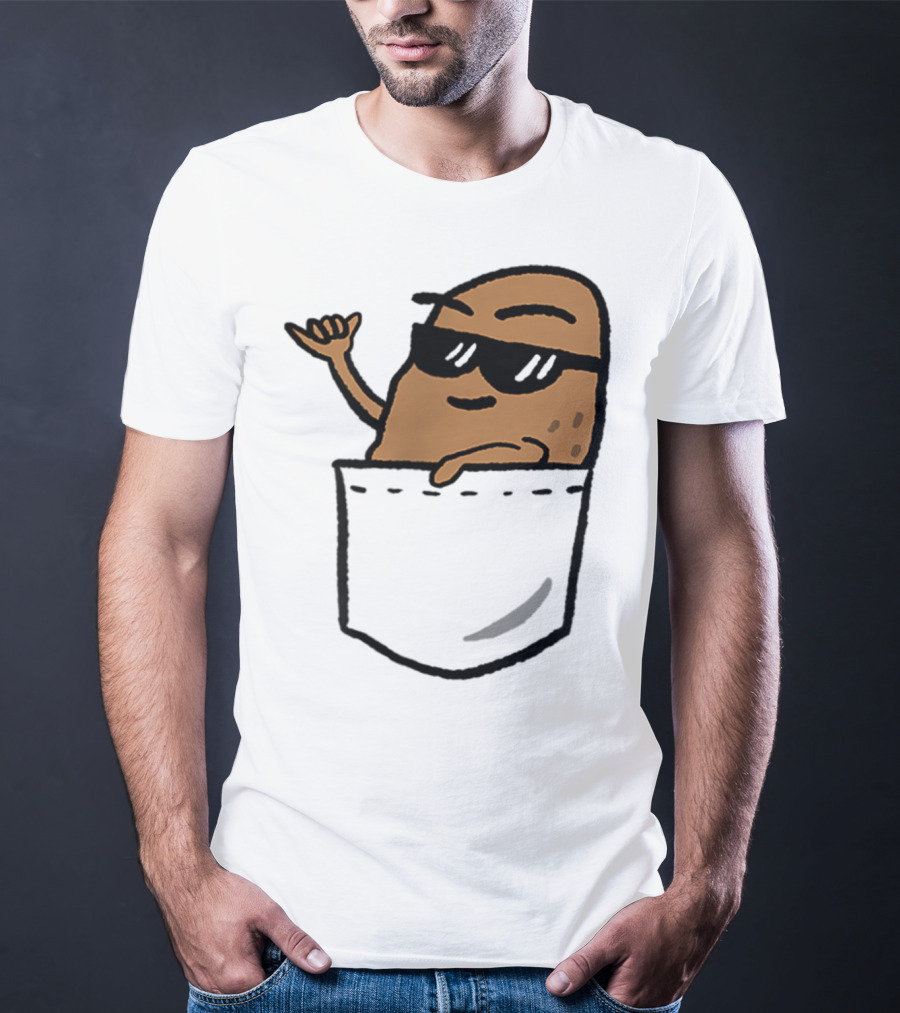 Awesome Hang Loose Potato Shaka In Pocket T-Shirt