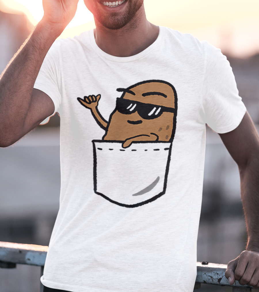 Awesome Hang Loose Potato Shaka In Pocket T-Shirt