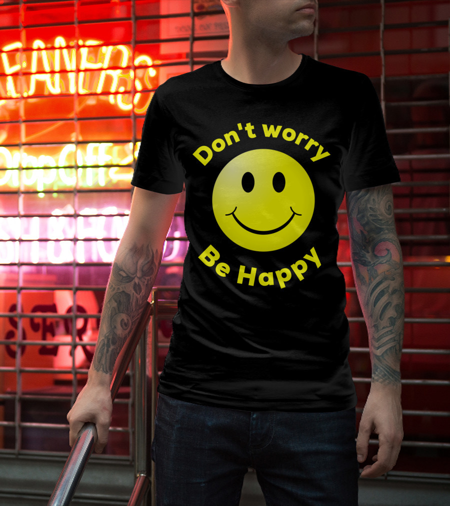 Don't Worry Be Happy Smiley Face Emoji T-Shirt