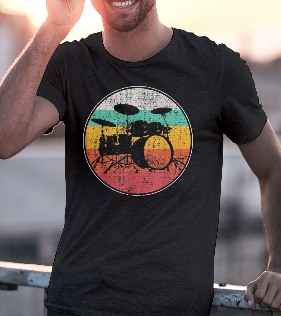 Drumset Vintage Retro Drums Drummer Band T-Shirt