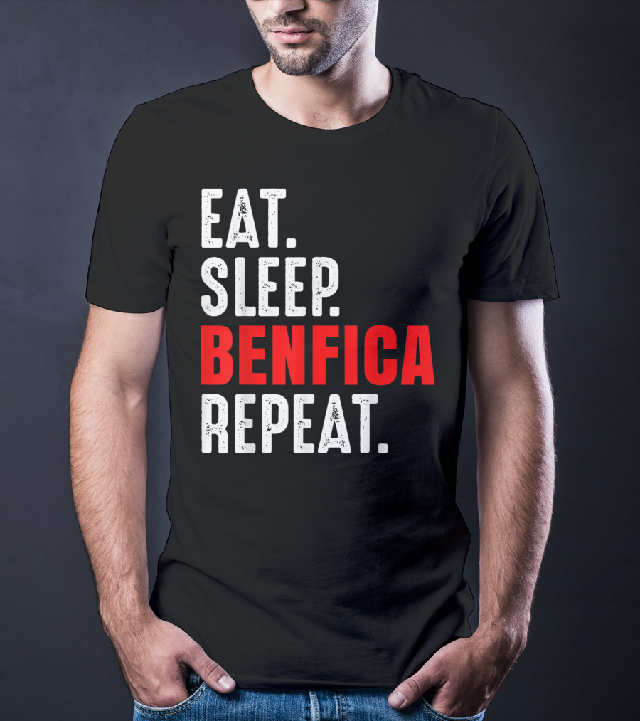 Eat Sleep BENFICA Repeat Soccer Football Fans Portugal T-Shirt