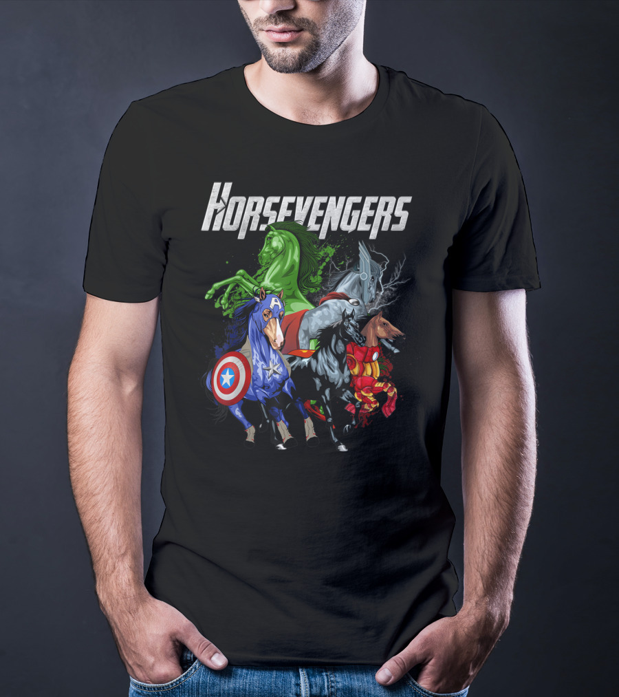 Horsevengers Funny Horse Superhero Parody Quintet T-Shirt
