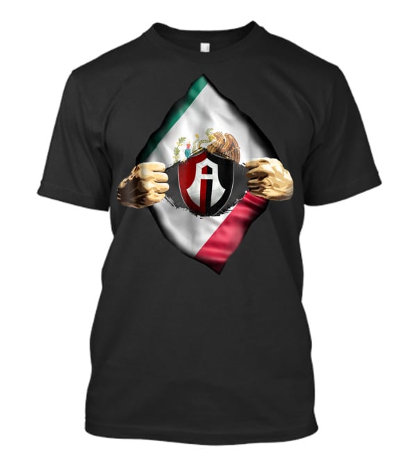 Atlas Heartbeat Love Funny Fan Atlas FC Mexican Flag Emblem T-Shirt