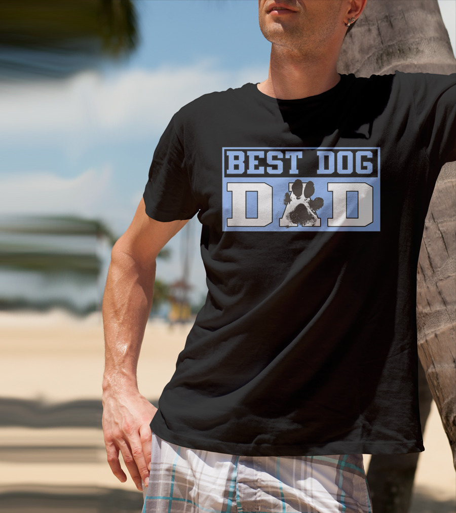 BEST DOG DAD Paw Prints T-Shirt