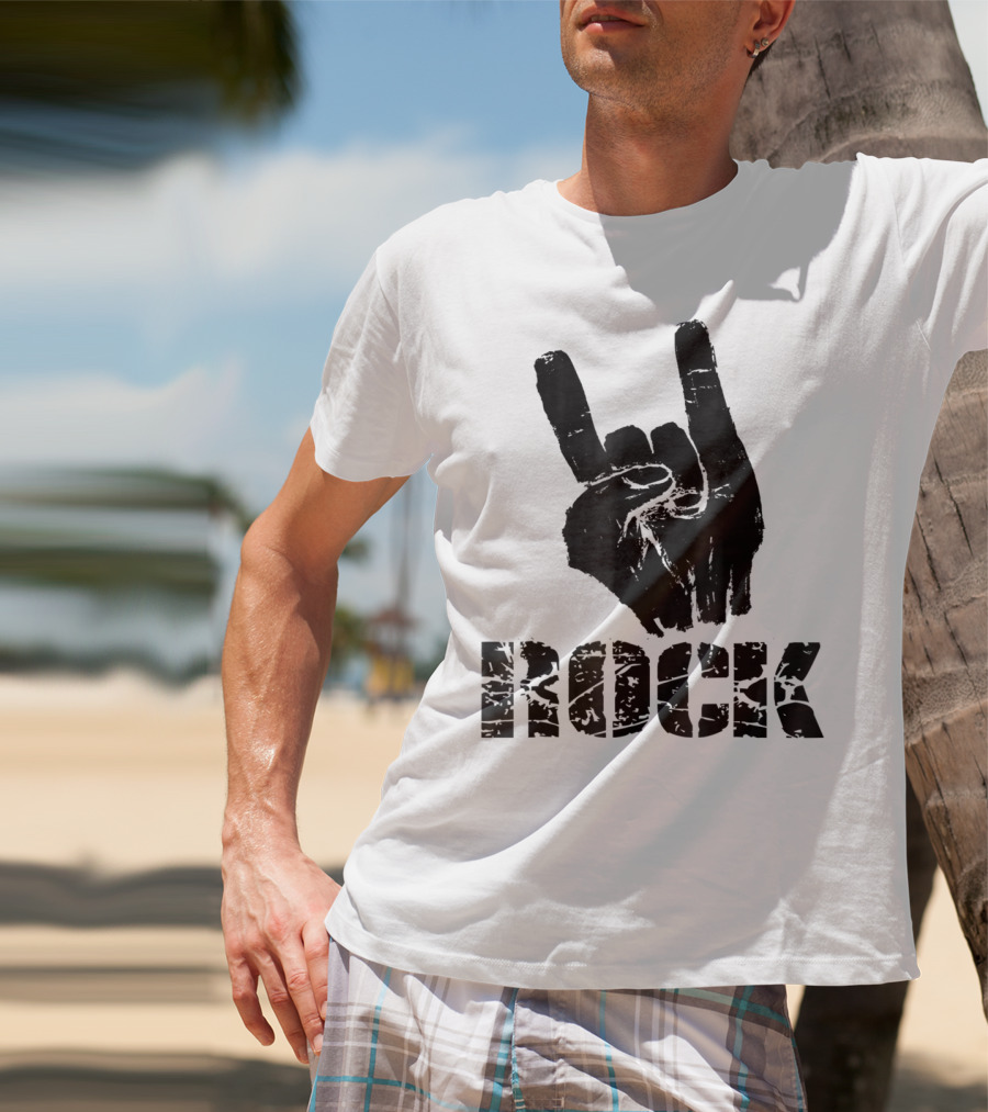 Born To Be Rock Star Hand Horns Rock Gesture T-Shirt