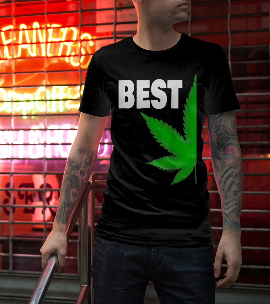 Couple Matching Best Buds BFF Marijuana Leaf Best T-Shirt