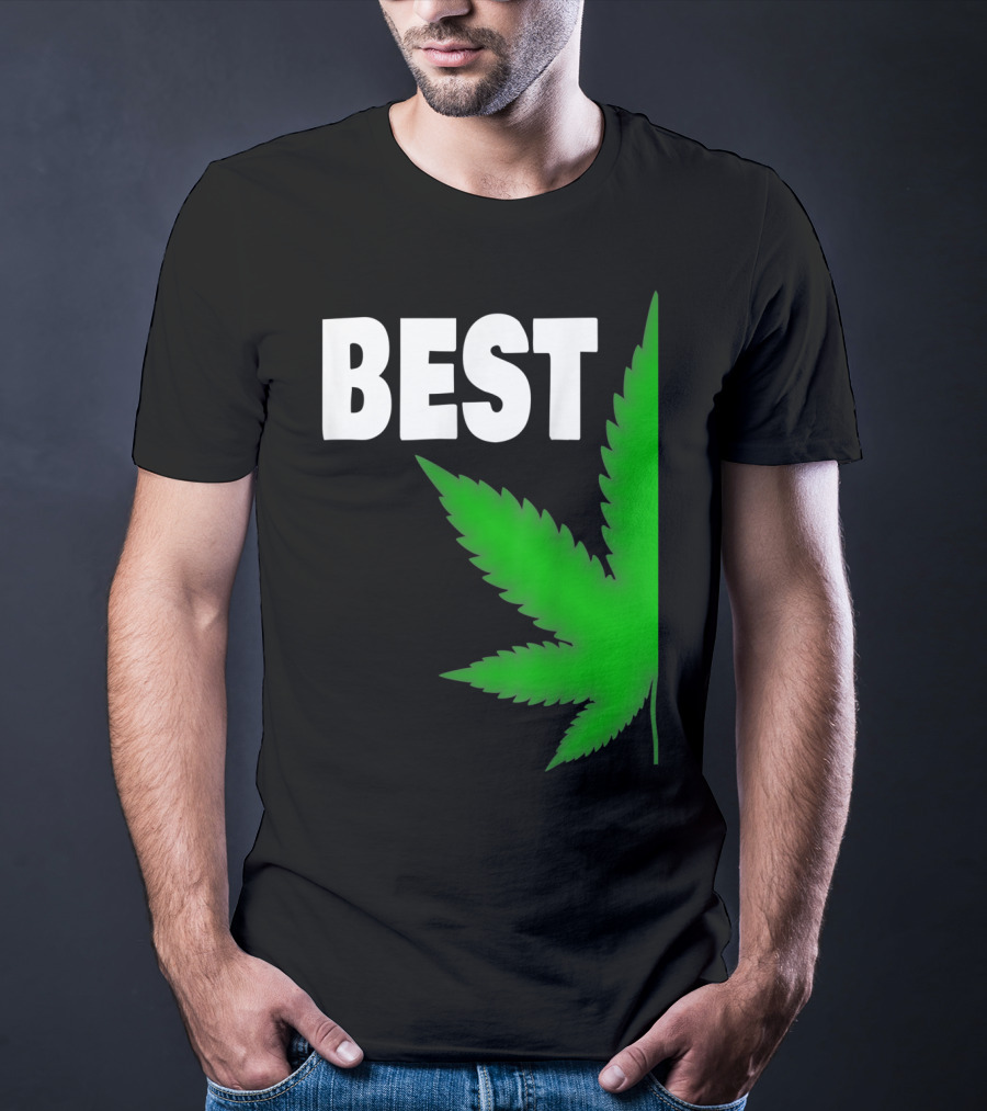 Couple Matching Best Buds BFF Marijuana Leaf Best T-Shirt
