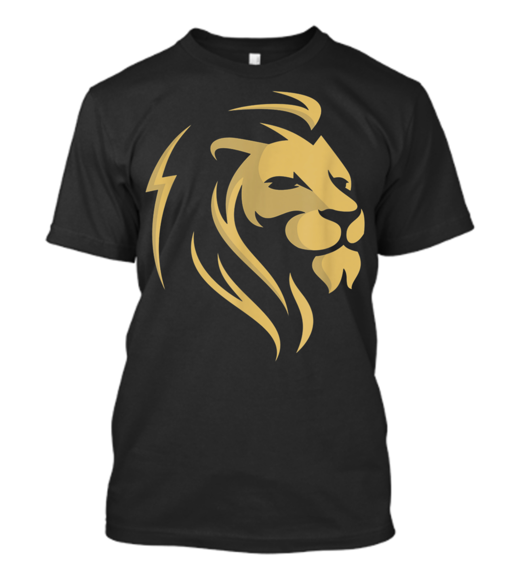Gold Wilderness Lion Majestic Emblem T-Shirt