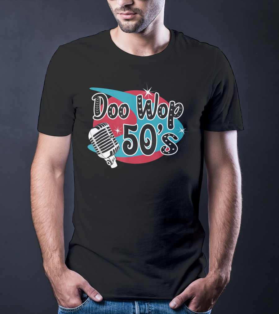 Doo Wop 50's Retro Microphone Sock Hop Rockabilly T-Shirt