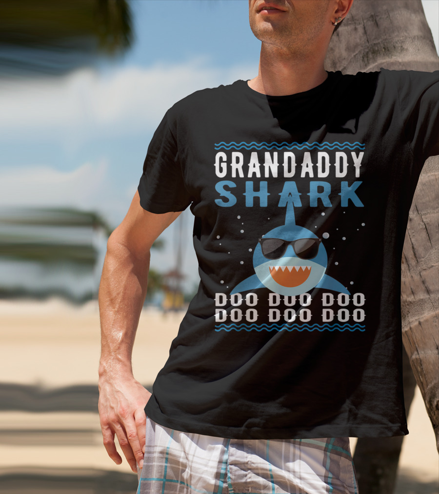 Grandaddy Shark Doo Doo Doo Sunglasses Funny Baby Mommy Kids Video T-Shirt