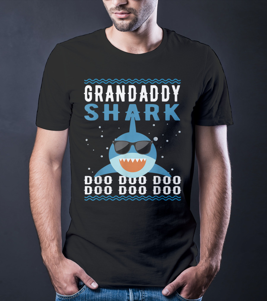 Grandaddy Shark Doo Doo Doo Sunglasses Funny Baby Mommy Kids Video T-Shirt