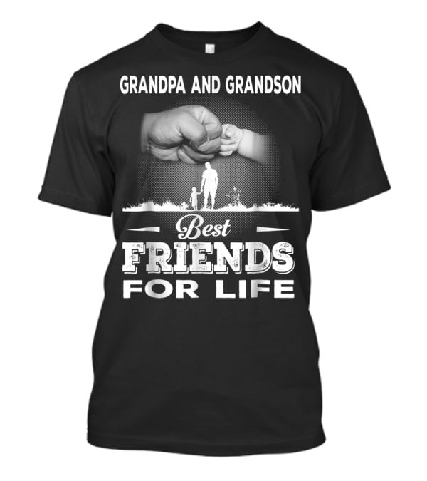 Grandpa And GrandSon Fist Bump Best Friends For Life Generations Together T-Shirt