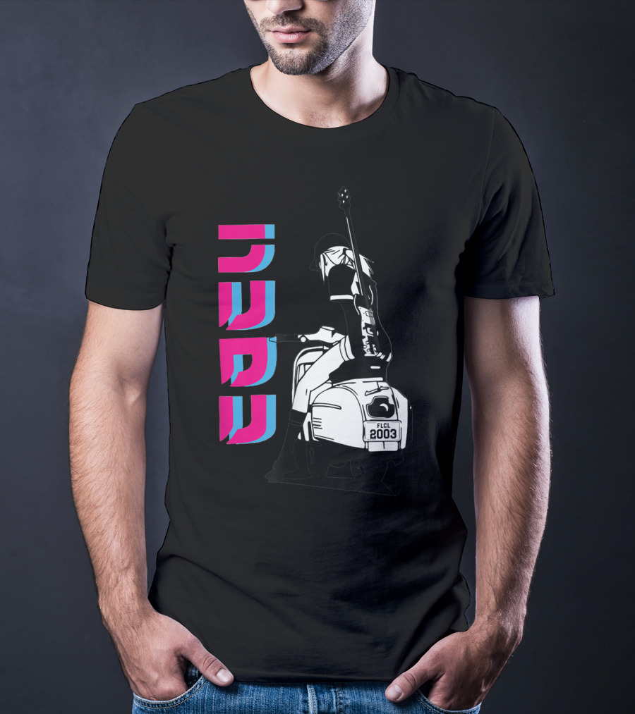 FLCL Fooly Cooly Vespa Rider With Guitar 2003 T-Shirt