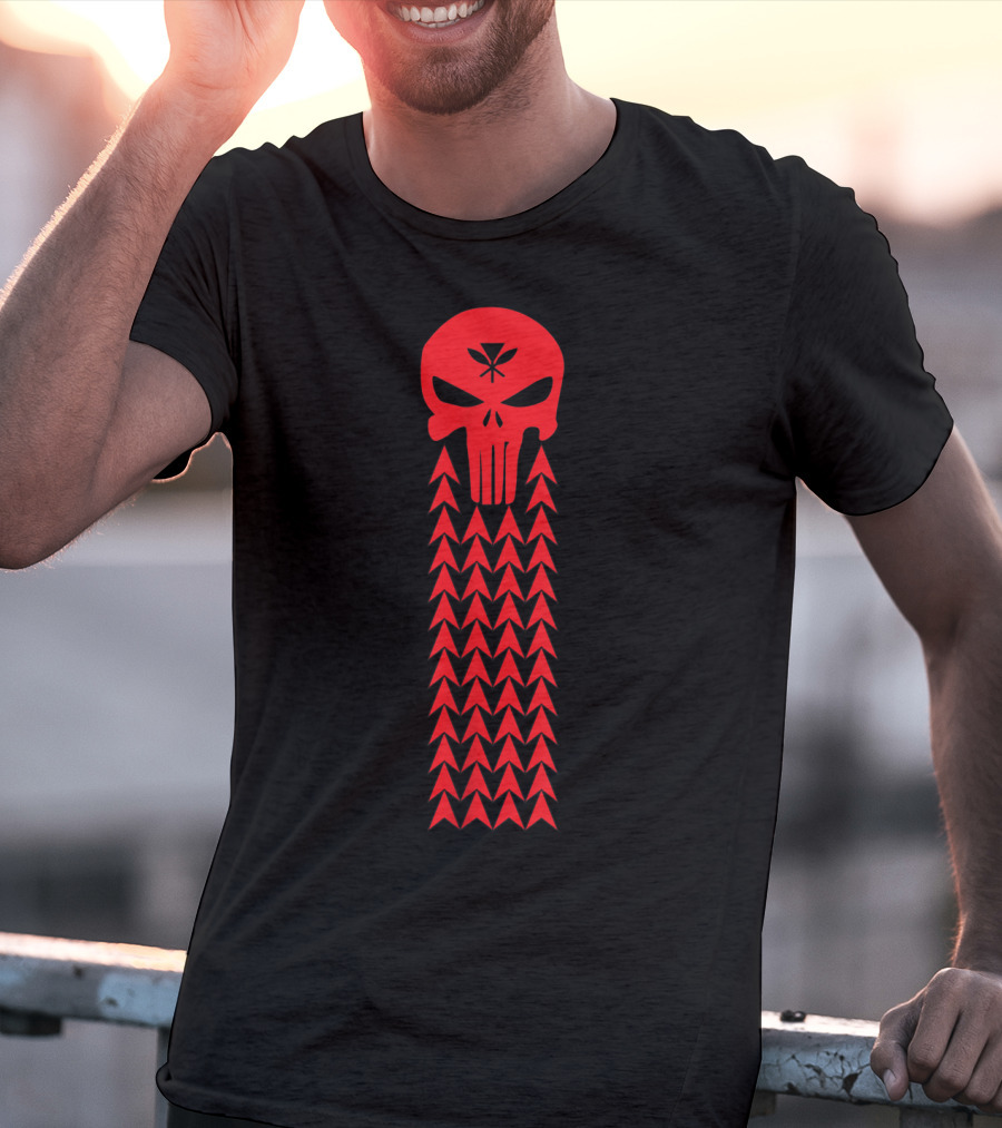 Hawaiian Islands Tribal Hawaii Punisher Skullái T-Shirt
