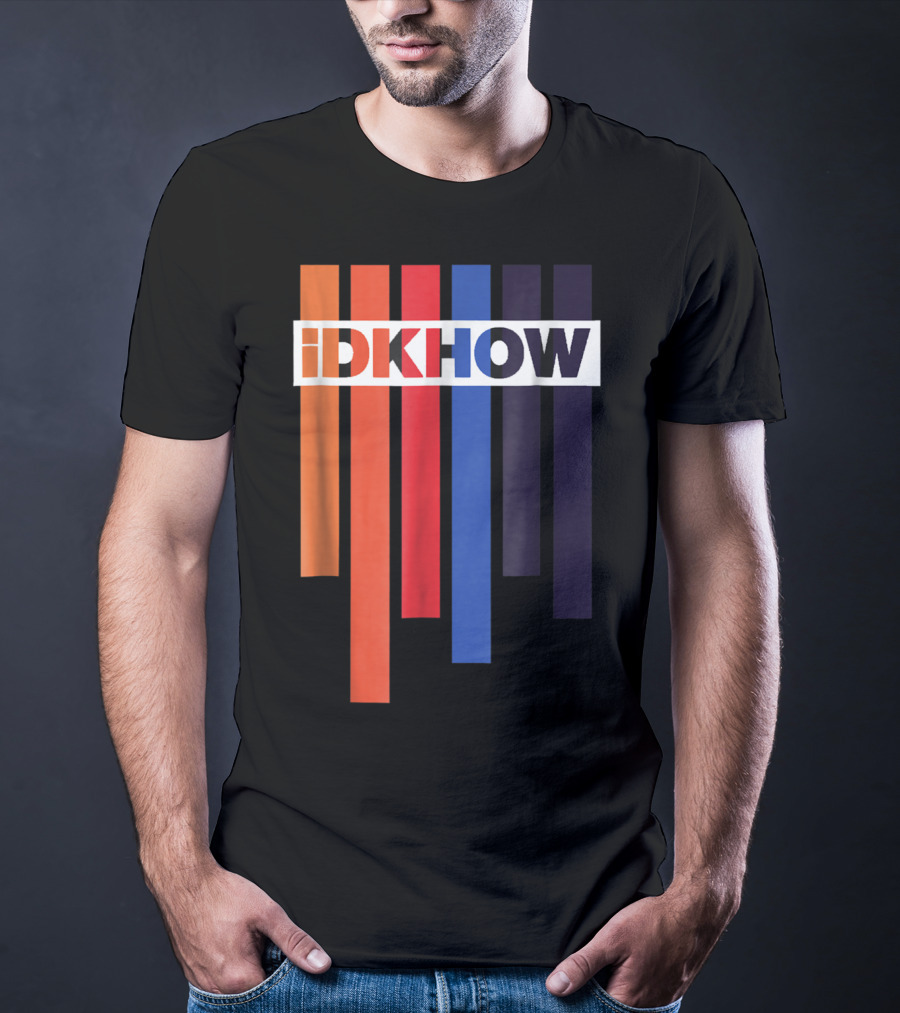 Barras De Color IDKHOW Letras Con Fondo Negro Y Blanco T-Shirt