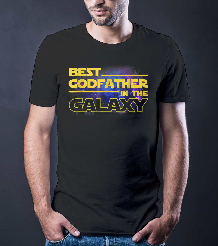 Best Godfather In The Galaxy Star Wars Inspired Text T-Shirt