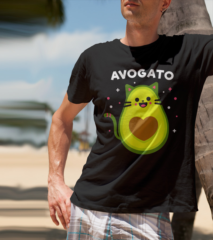 Avogato Cat Avocado Lover Cute Cat Avogato T-Shirt
