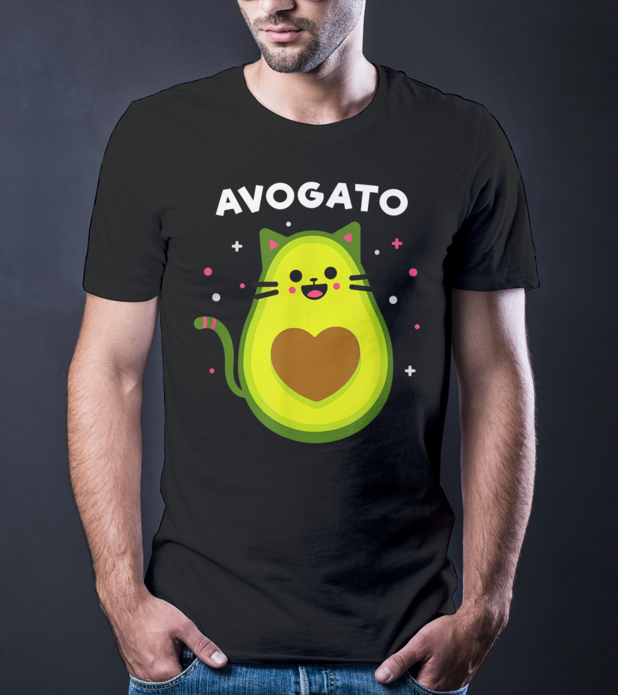 Avogato Cat Avocado Lover Cute Cat Avogato T-Shirt