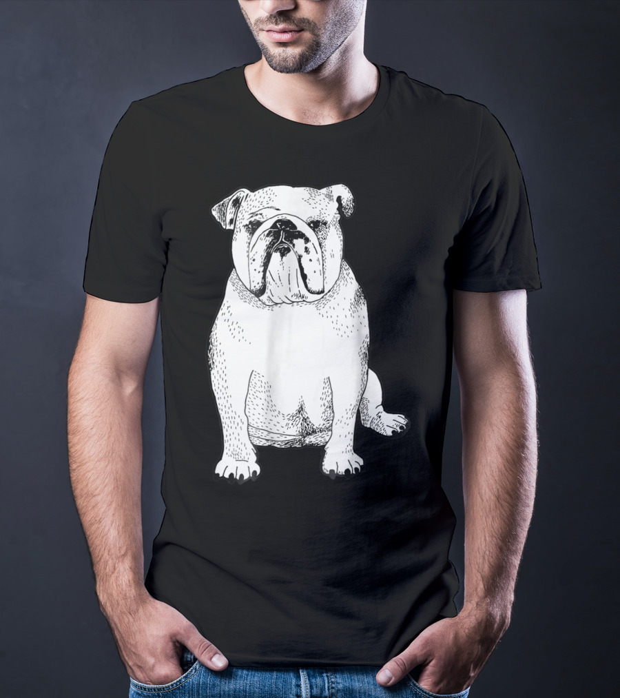 English Bulldog Dog Lover Owner Art Sketch T-Shirt