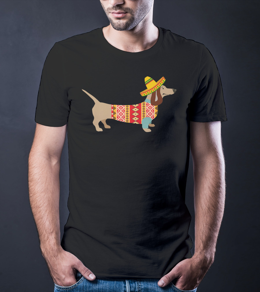 Daschund Cinco De Mayo Sombrero Doxie Fiesta T-Shirt