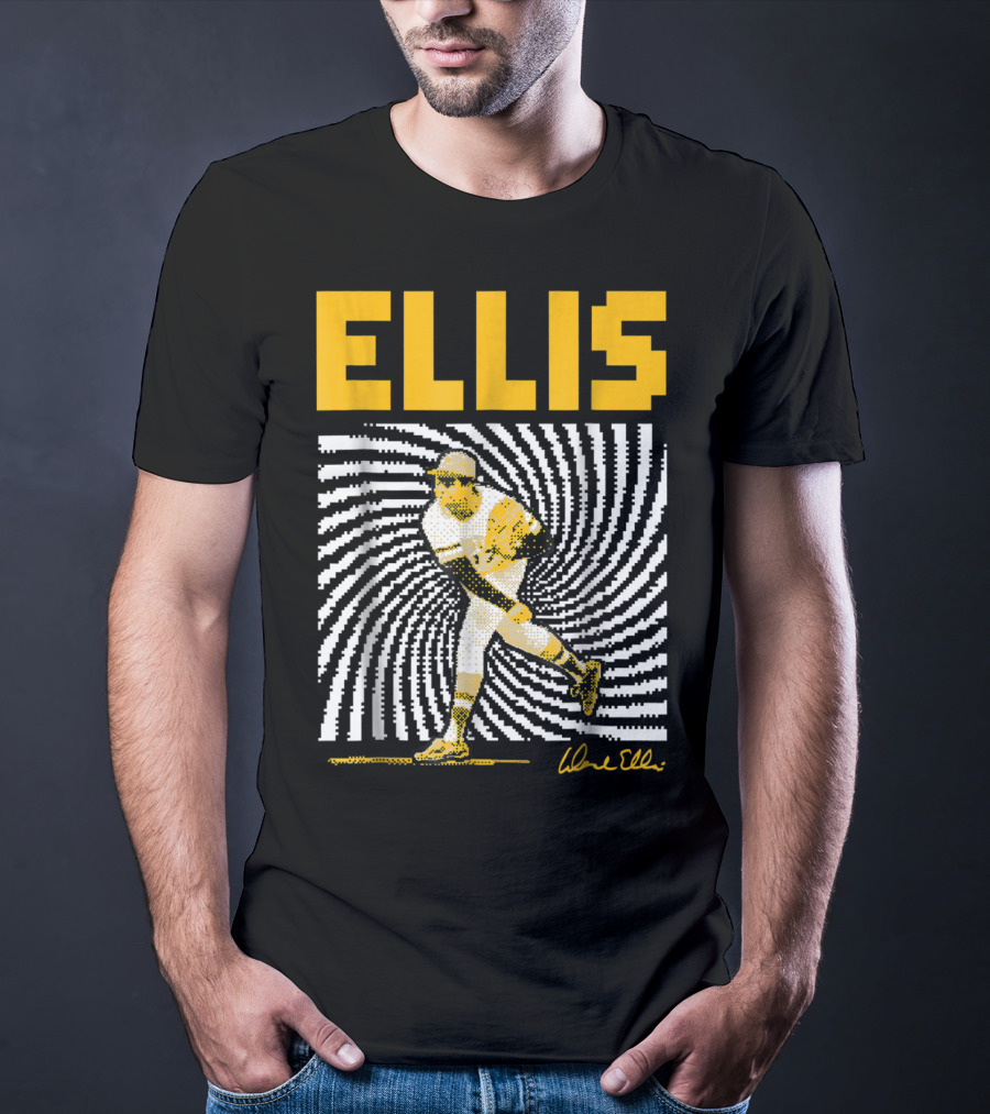 Dock Ellis Signature 8 Bit Spiral Pitching Image T-Shirt