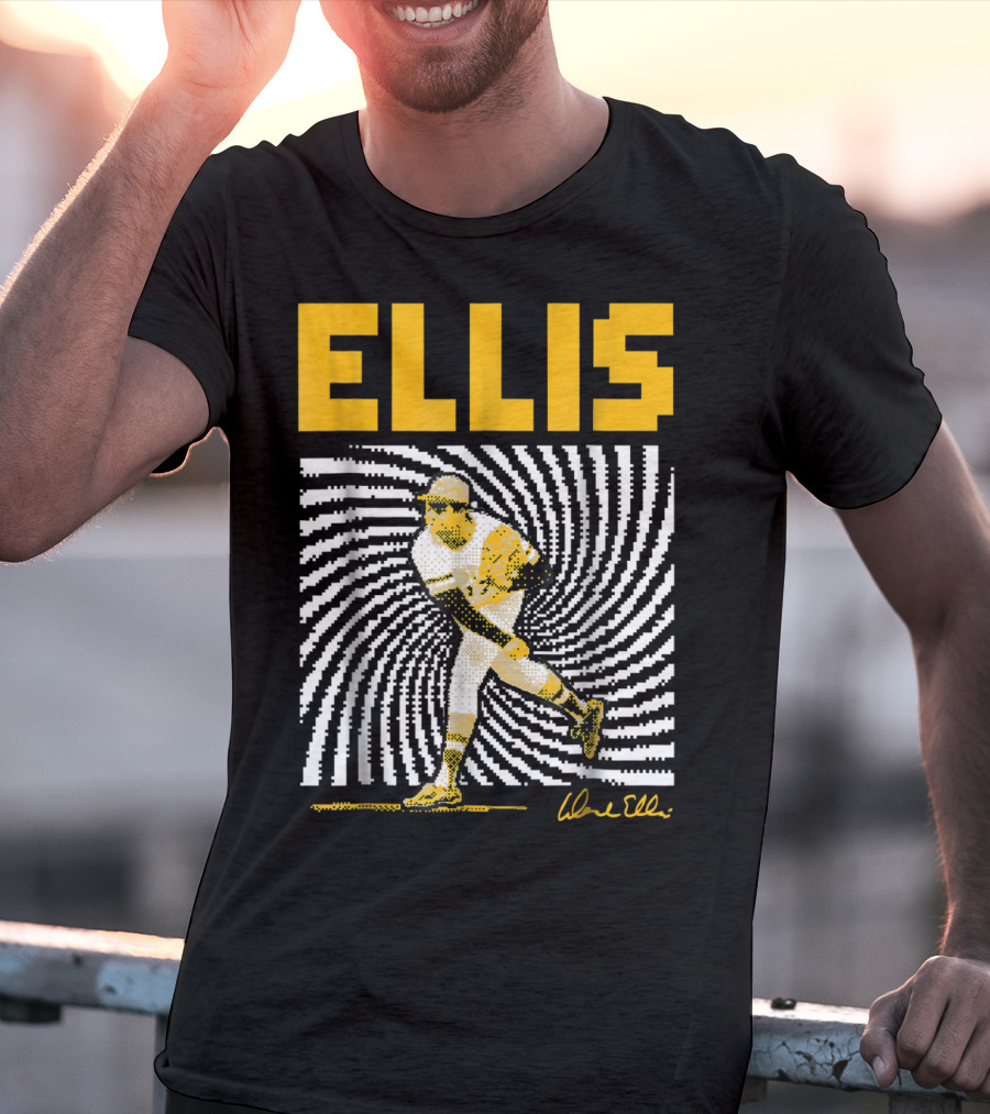Dock Ellis Signature 8 Bit Spiral Pitching Image T-Shirt