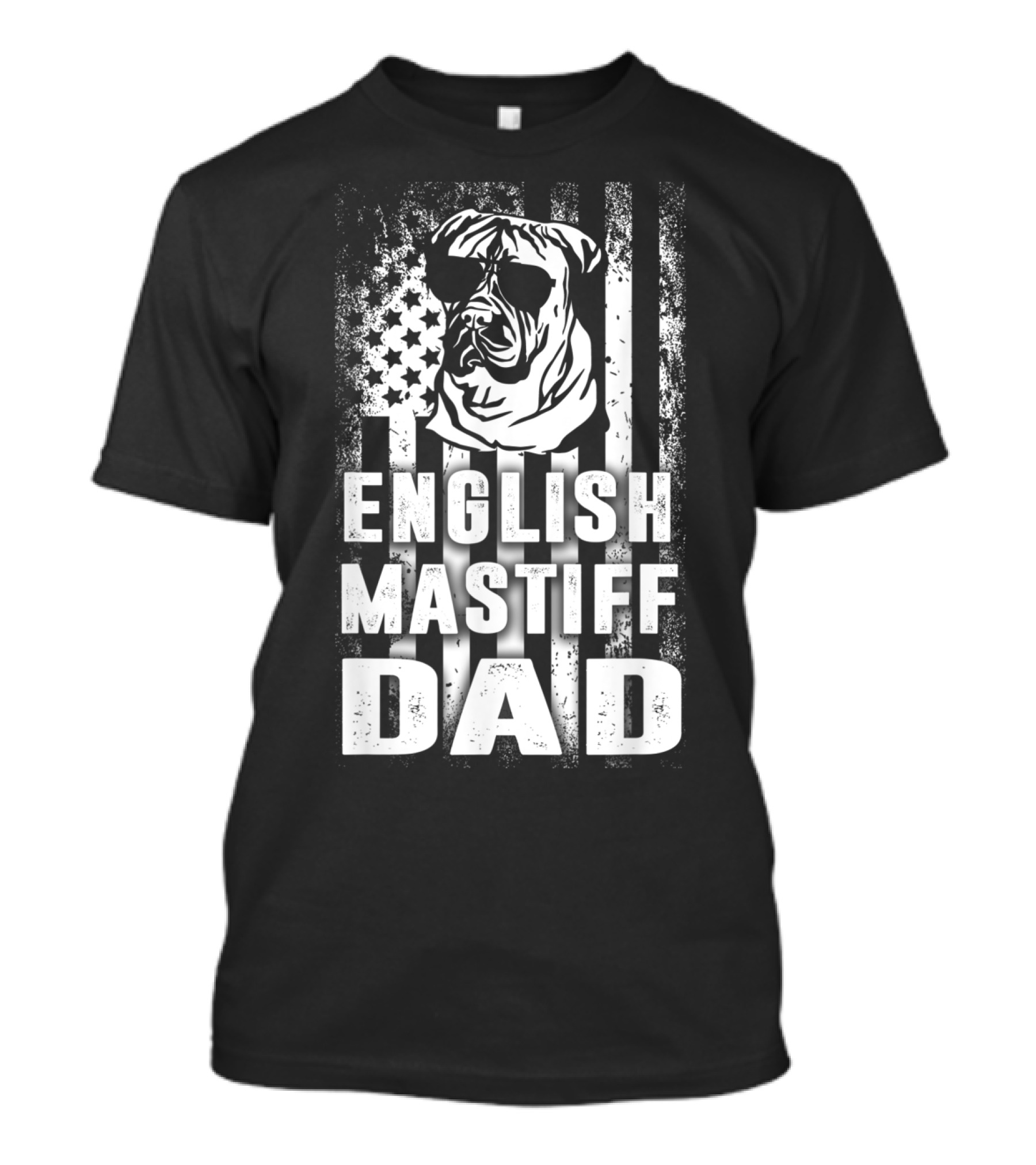 English Mastiff Dad Patriotic American Flag Shirt For Dog Lovers T-Shirt