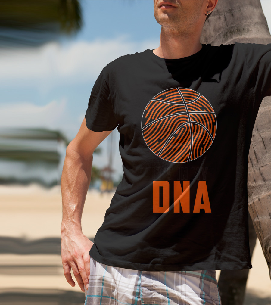 It's In My DNA Basketball Fingerprint Circle T-Shirt