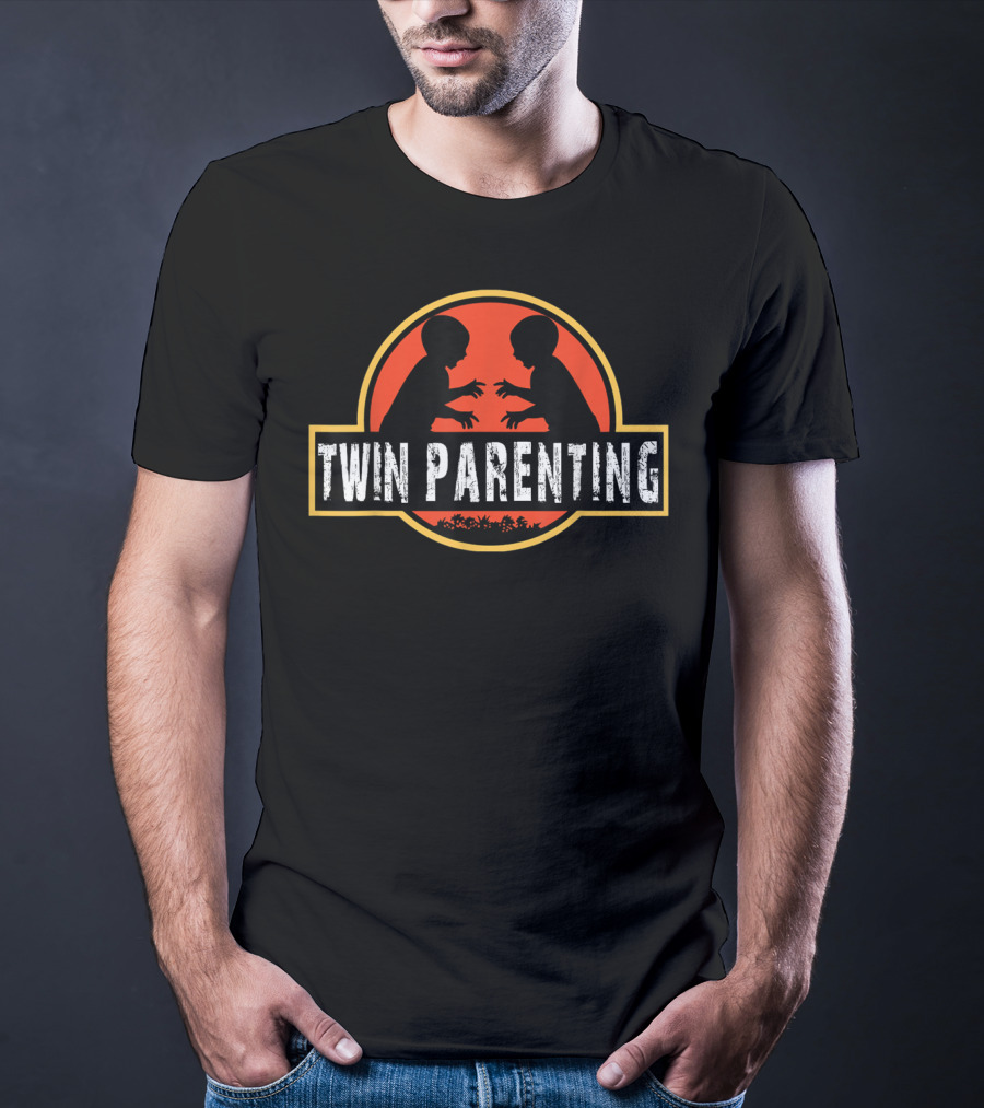 Jurassic Park Funny Twin Dad Parenting T-Shirt