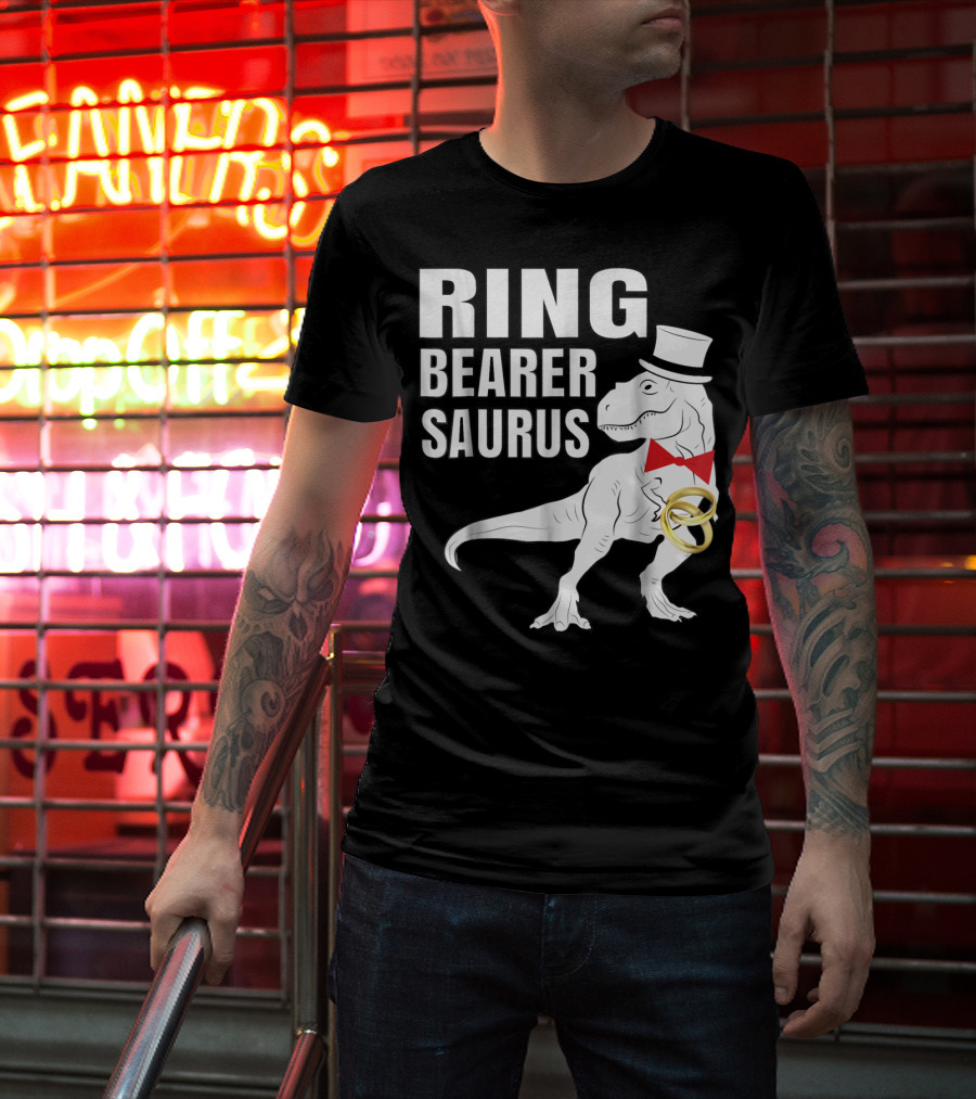 Ring Bearer Saurus Dinosaur Rex Wedding Party T-Shirt