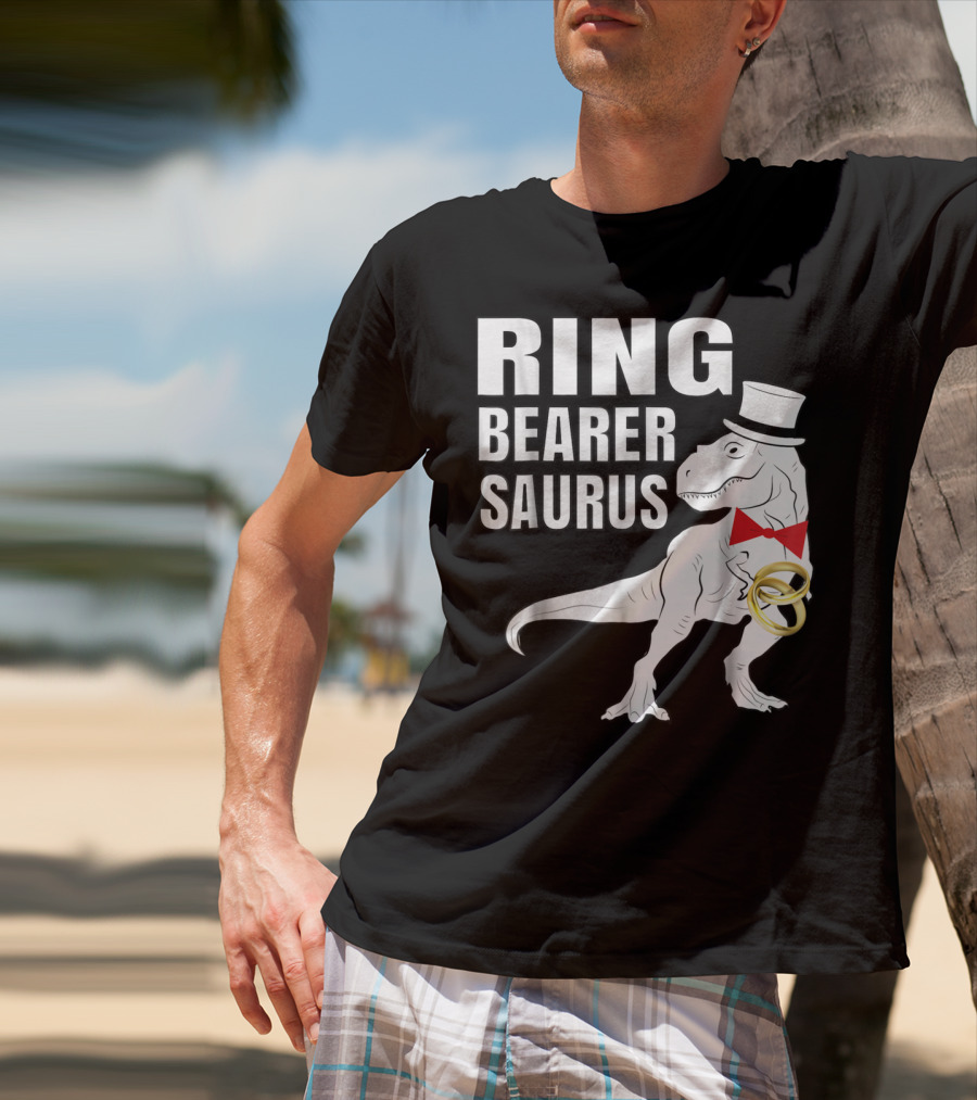 Ring Bearer Saurus Dinosaur Rex Wedding Party T-Shirt