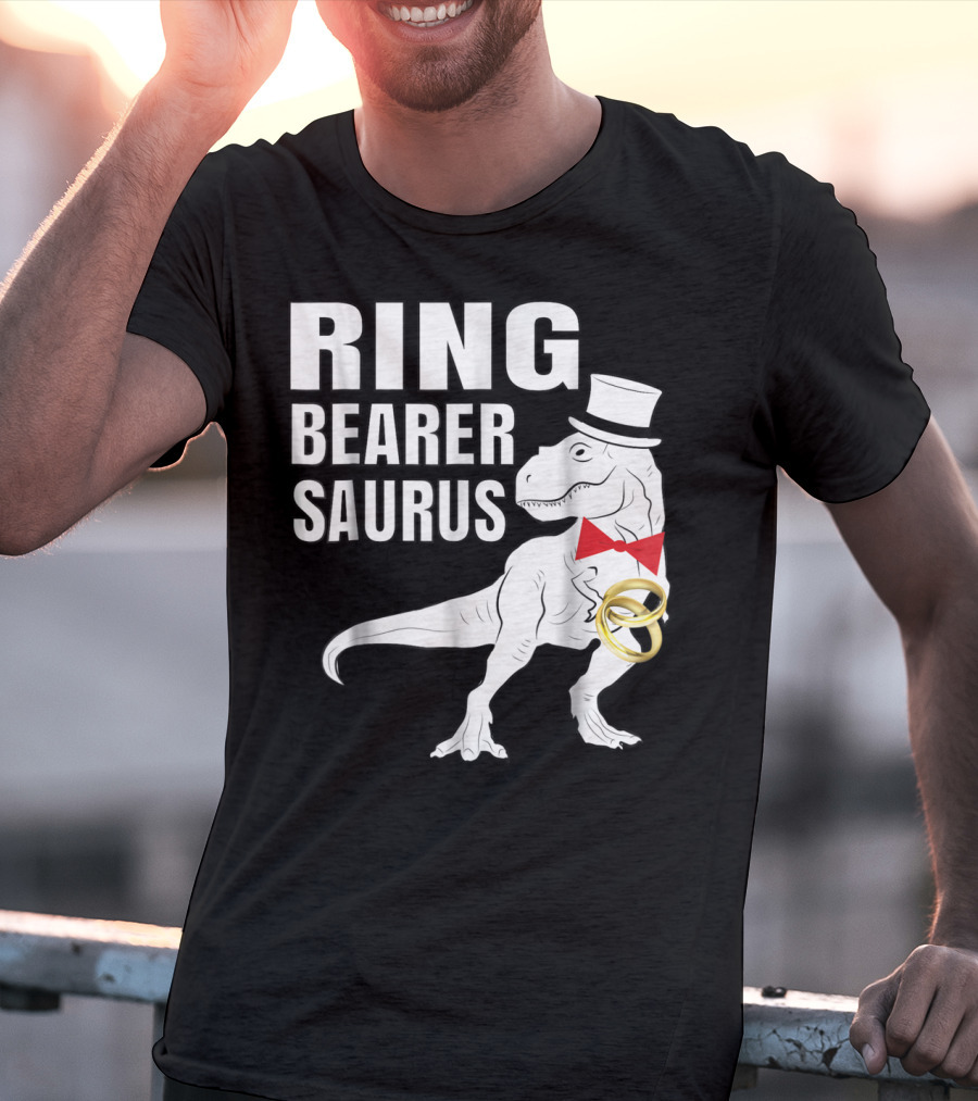 Ring Bearer Saurus Dinosaur Rex Wedding Party T-Shirt