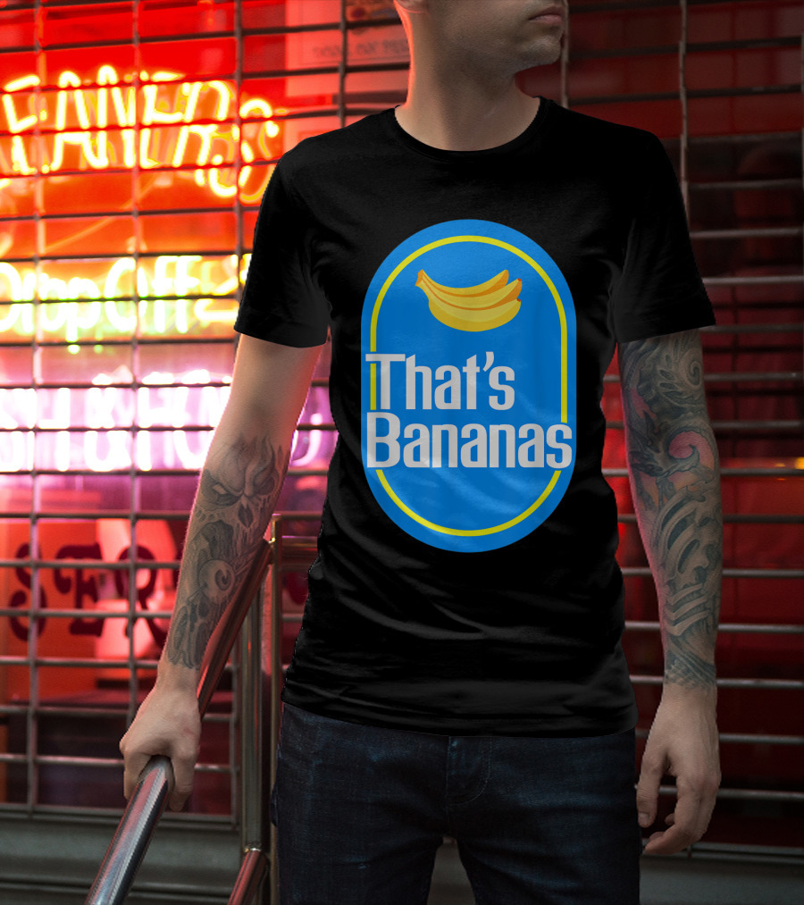 Funny That's Bananas Banana Sticker Blue Oval T-Shirt