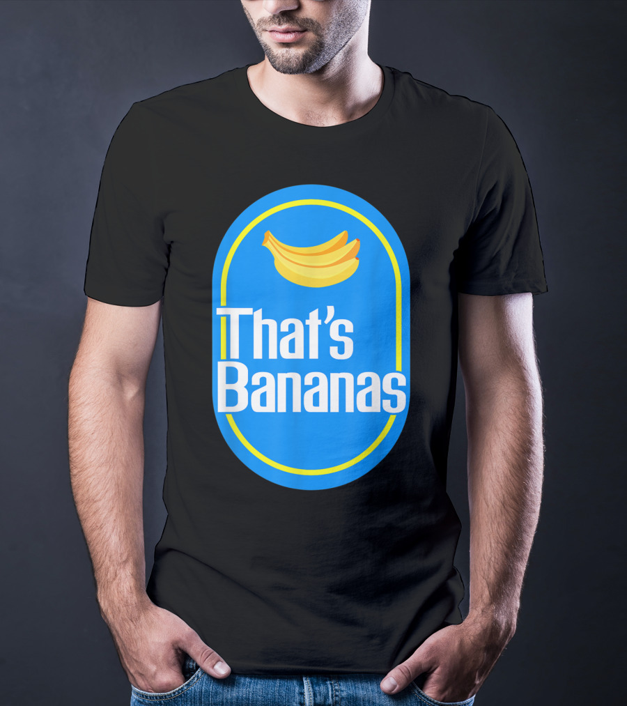 Funny That's Bananas Banana Sticker Blue Oval T-Shirt