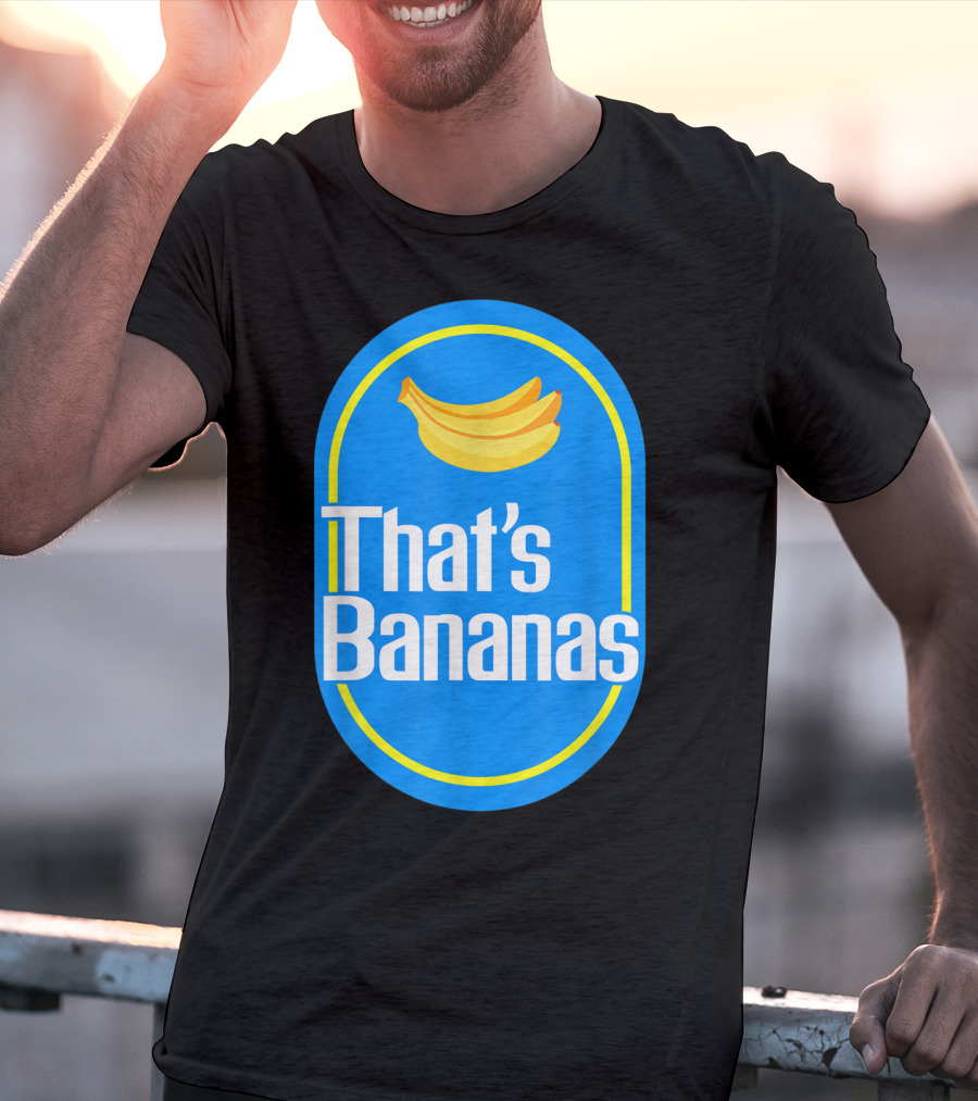 Funny That's Bananas Banana Sticker Blue Oval T-Shirt