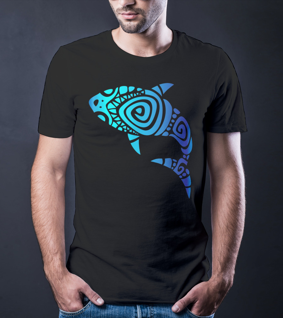 Hawaii Mano Tribal Shark Lover Week Spiral T-Shirt