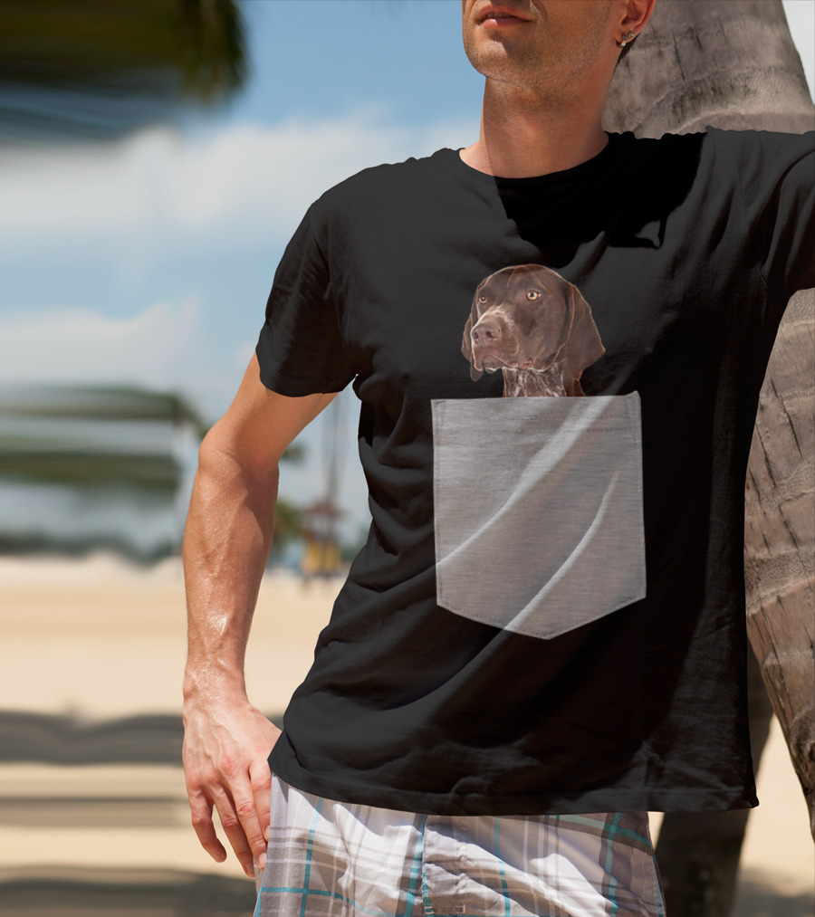 German Shorthair Pointer Dog In Your Pocket T-Shirt