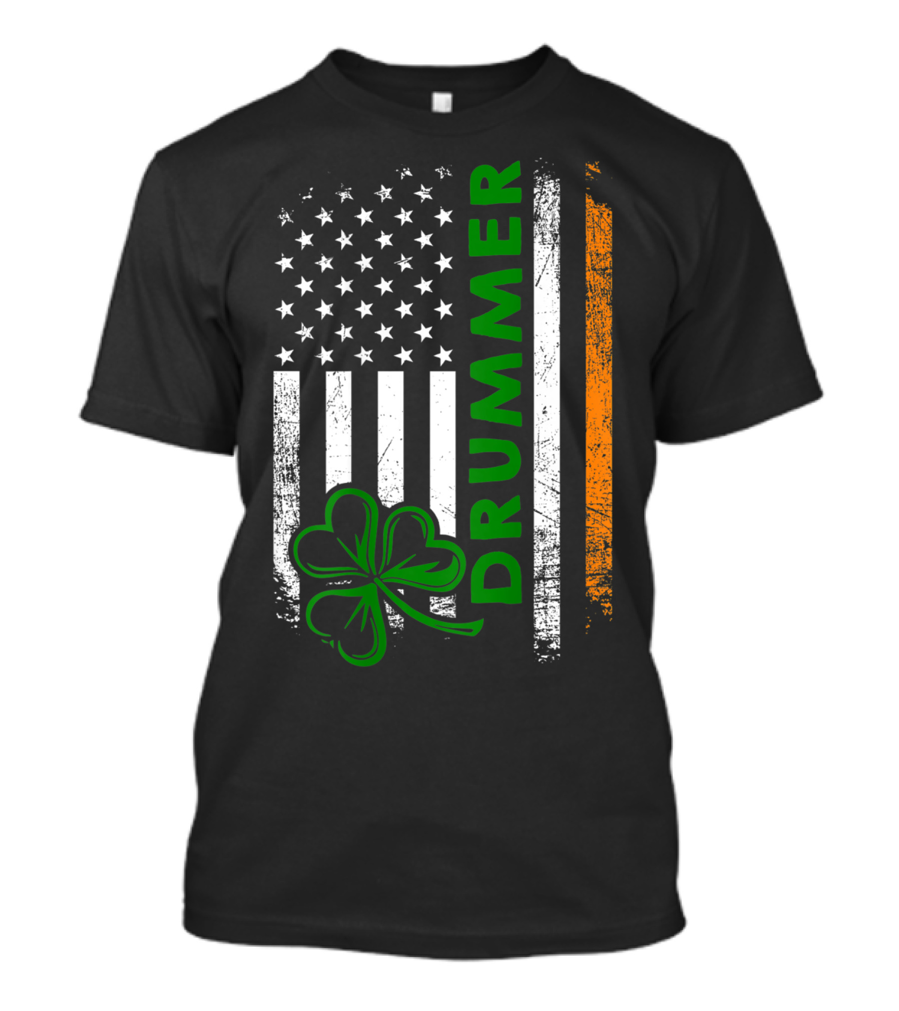 Drummer American Flag Shamrock Irish Drummer T-Shirt