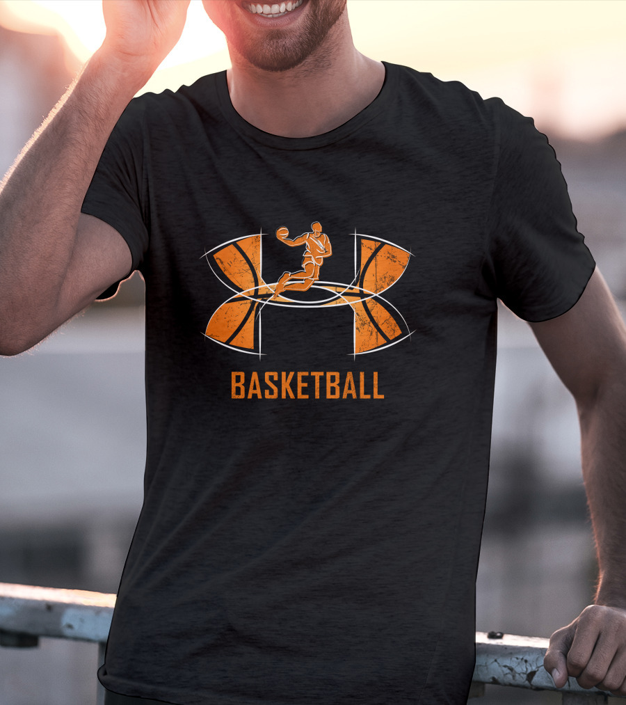 BK1511 Under Armour Basketball Player Orange T-Shirt