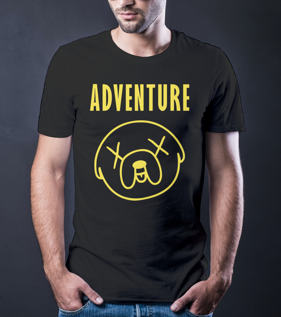ADVENTURE PUG BAND Face Drawing T-Shirt